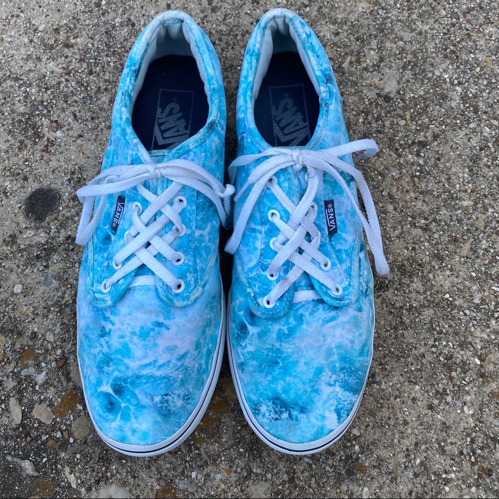 Ocean Print Vans Sneakers Wm 8.5